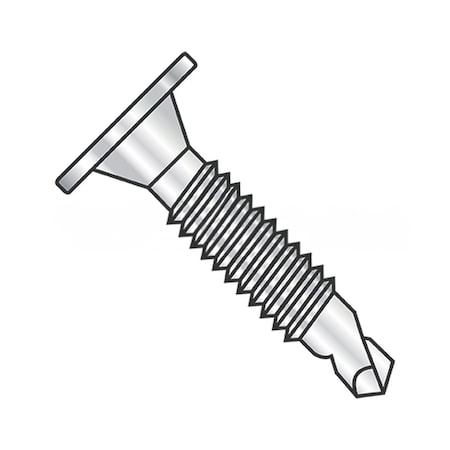 Usa Industrials Self-Drilling Screw, 1/4"-20 x 1 in, Plain 18-8 Stainless Steel Wafer Head Phillips Drive BULK-SCRW-12608